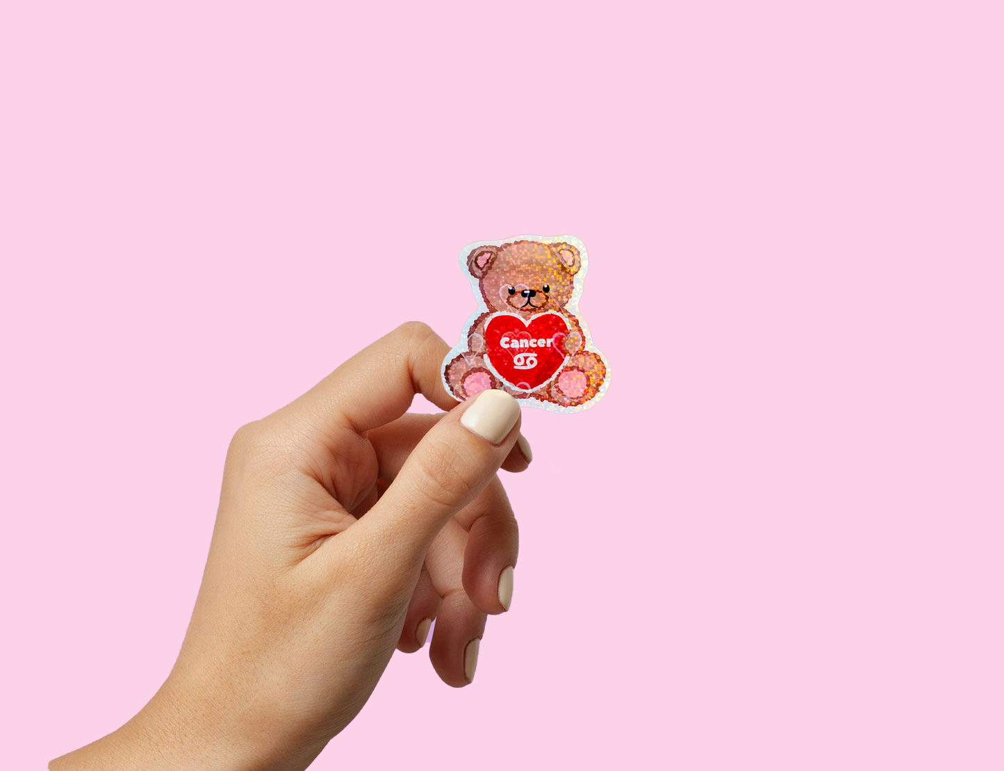 Cancer Zodiac Teddy Bear Sticker
