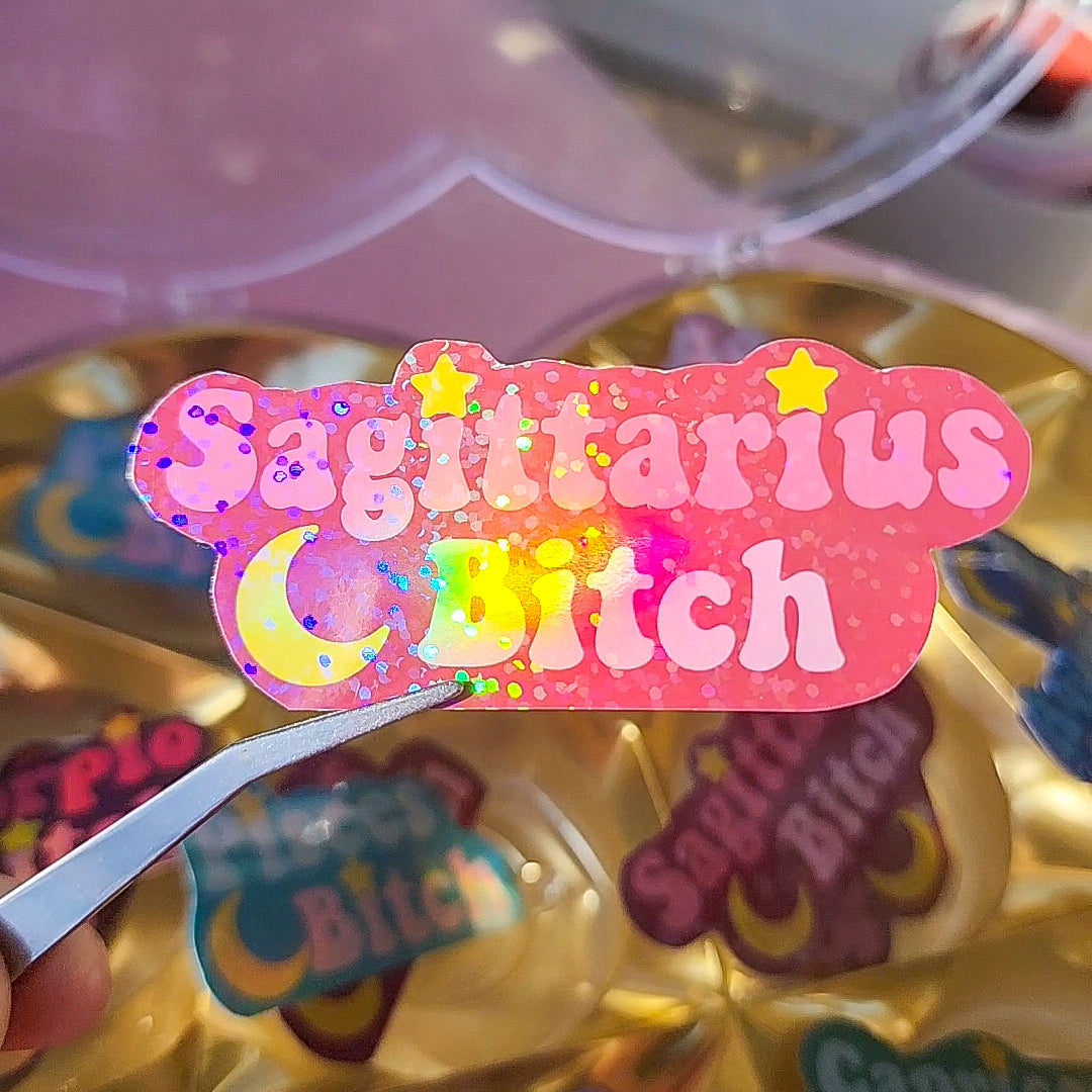 Sagittarius Bitch Holographic Zodiac Astrology Sticker