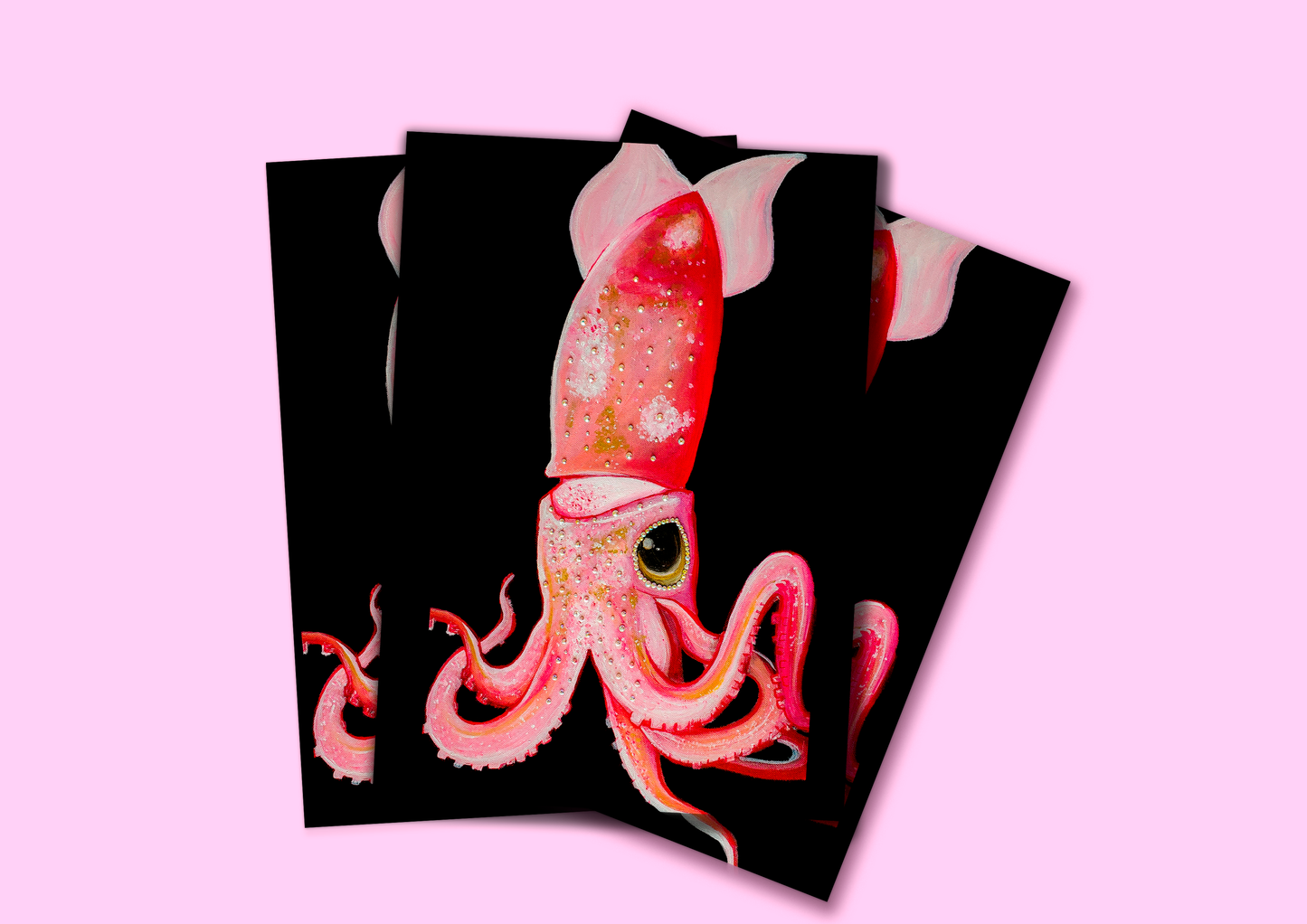 Strawberry Jewel Squid Print